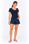 Blusa stella maris decote assimetrico marinho.